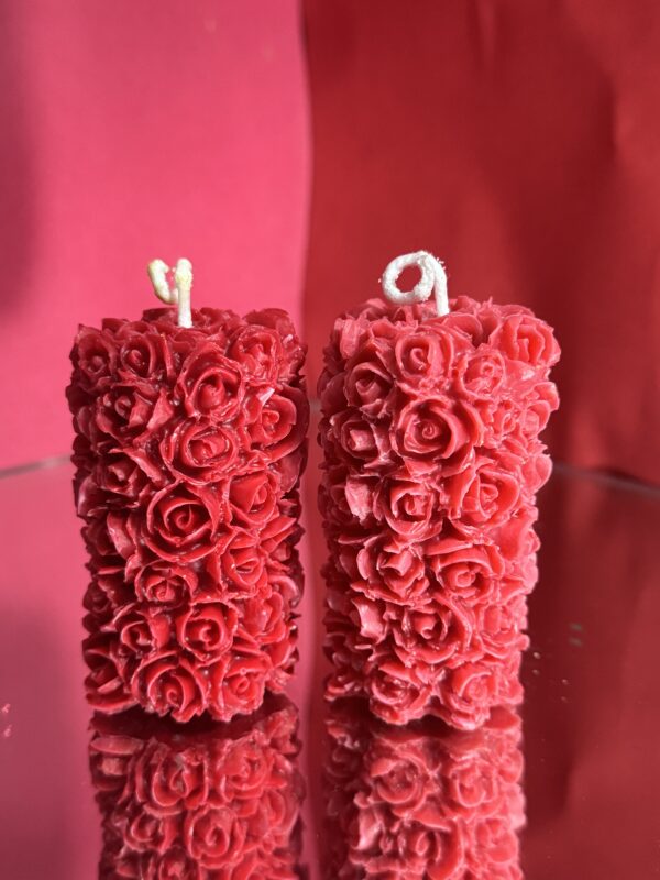 Rose Pillar Candle (Valentine's special) - Image 2
