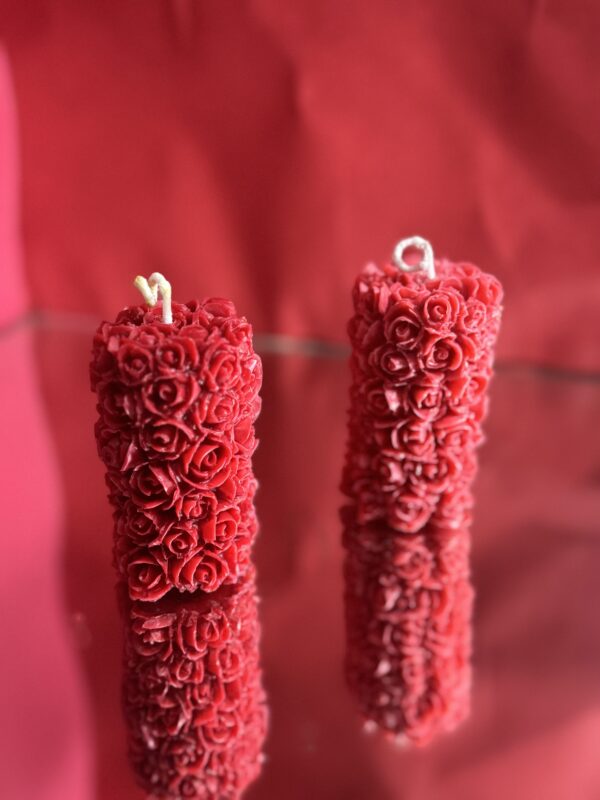 Rose Pillar Candle (Valentine's special) - Image 3